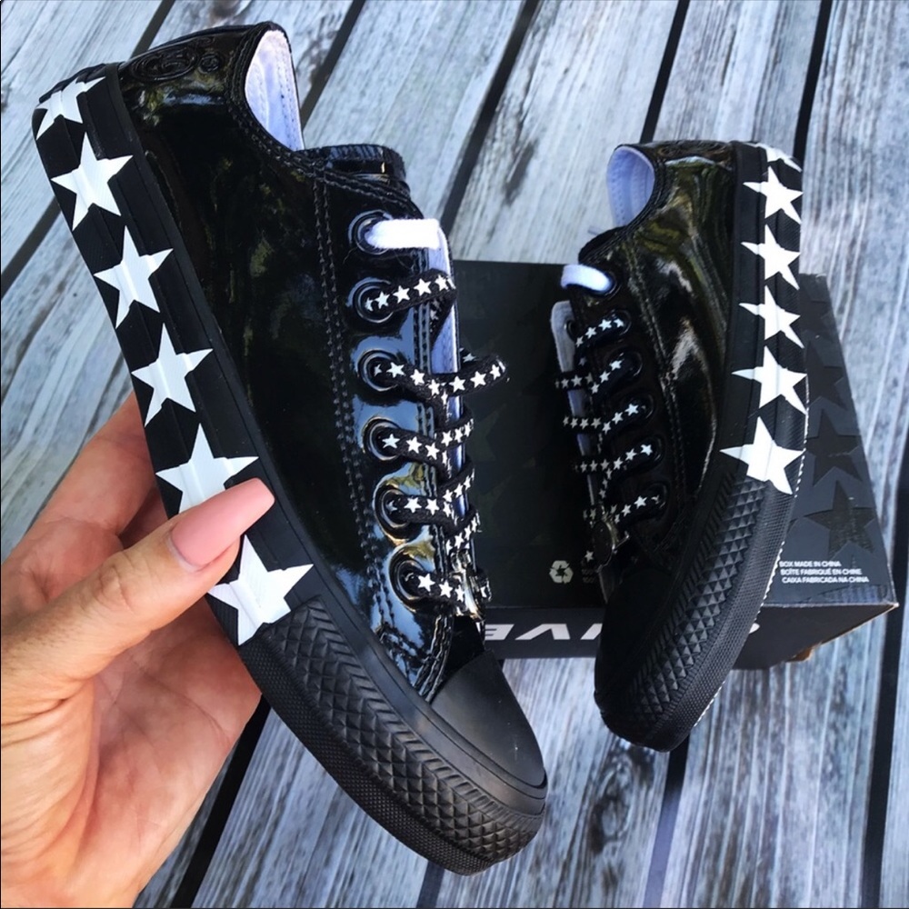 NEW 🤩 CONVERSE x MILEY CYRUS PATENT ALLSTAR LOW - Picture 7 of 8